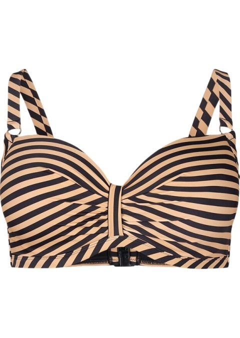 ZIZZI CZARNY BIUSTONOSZ KĄPIELOWY BIKINI W PASKI 508F