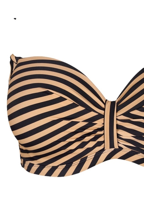 ZIZZI CZARNY BIUSTONOSZ KĄPIELOWY BIKINI W PASKI 508F
