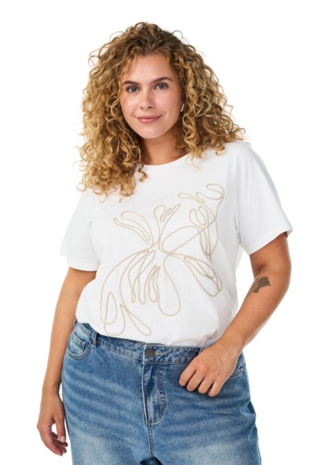 ZIZZI KLASYCZNY BIAŁY T-SHIRT WZÓR 196A