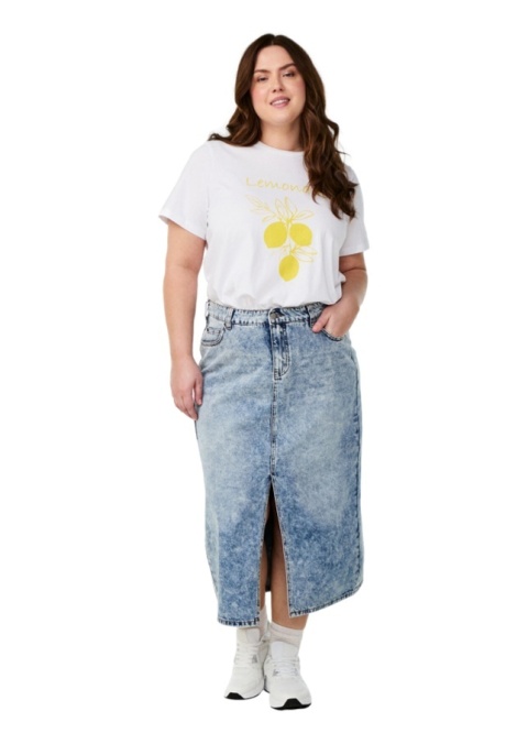 ZIZZI BAWEŁNIANY BIAŁY T-SHIRT NADRUK 253J