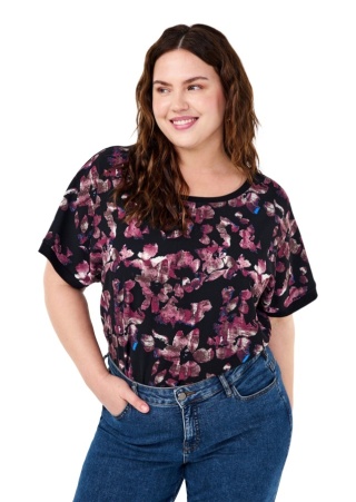 ZIZZI CZARNA BLUZKA T-SHIRT WZÓR 290A