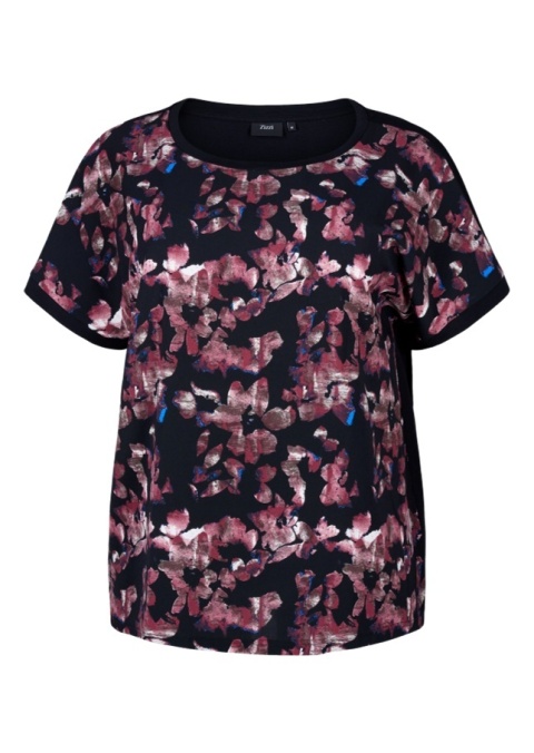 ZIZZI CZARNA BLUZKA T-SHIRT WZÓR 290A