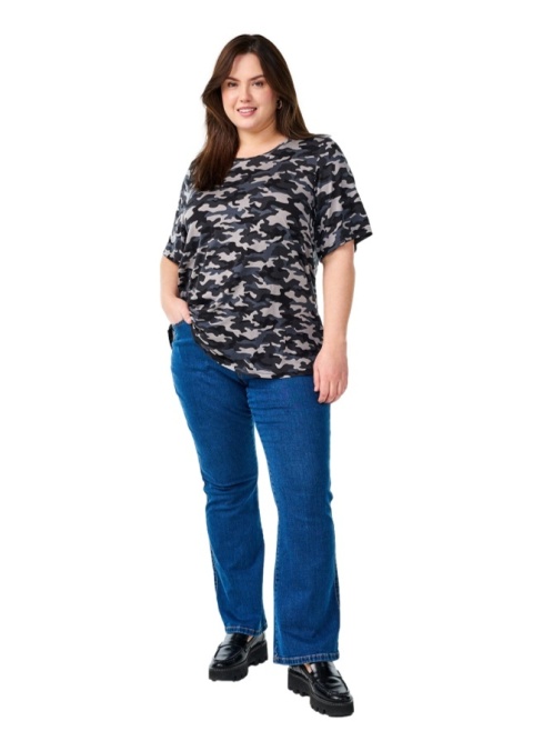 ZIZZI SZARA BLUZKA T-SHIRT WZÓR MORO 417B
