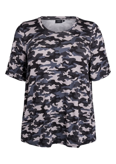 ZIZZI SZARA BLUZKA T-SHIRT WZÓR MORO 417B