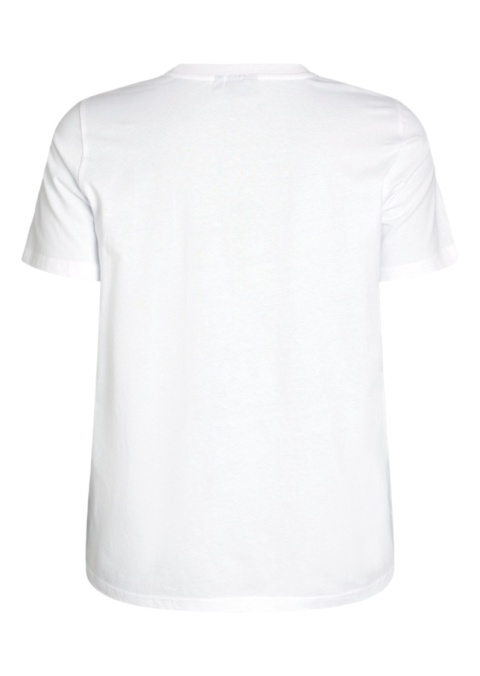 ZIZZI MODNY BIAŁY T-SHIRT NADRUK BAWEŁNA 199A
