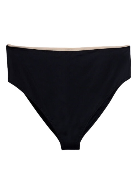 ZIZZI MAJTKI BIKINI CZARNE Z BIAŁYM PASKIEM WYSOKI STAN 846B