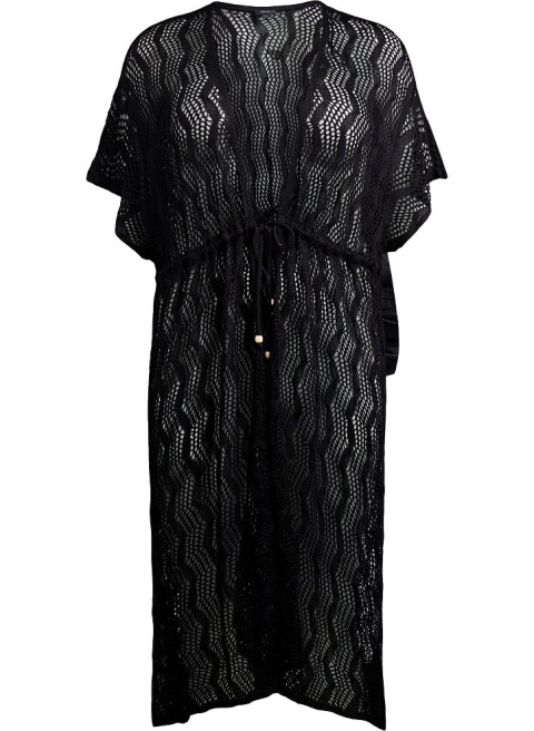 ZIZZI CZARNE KIMONO PLAŻOWE NARZUTKA 843A