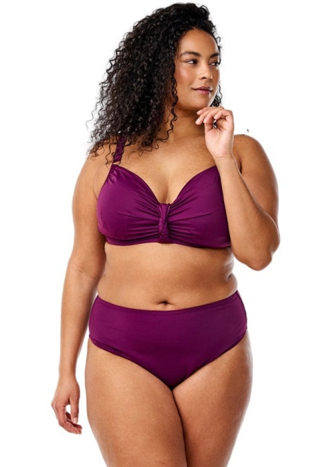 ZIZZI FIOLETOWE MAJTKI KĄPIELOWE BIKINI ŚREDNI STAN 819B