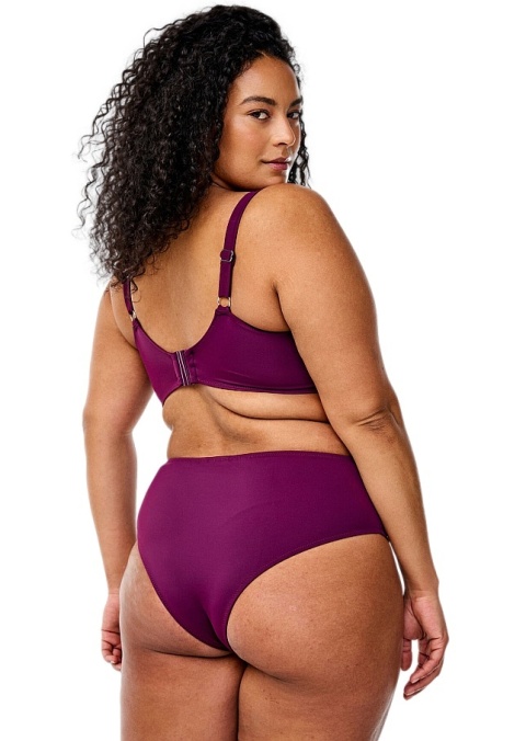 ZIZZI FIOLETOWE MAJTKI KĄPIELOWE BIKINI ŚREDNI STAN 819B