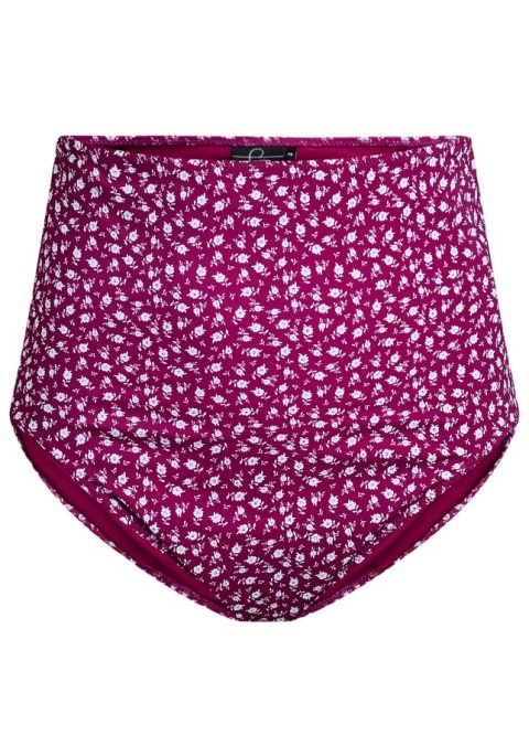ZIZZI FIOLETOWE MAJTKI KĄPIELOWE BIKINI WYSOKI STAN NADRUK 506G