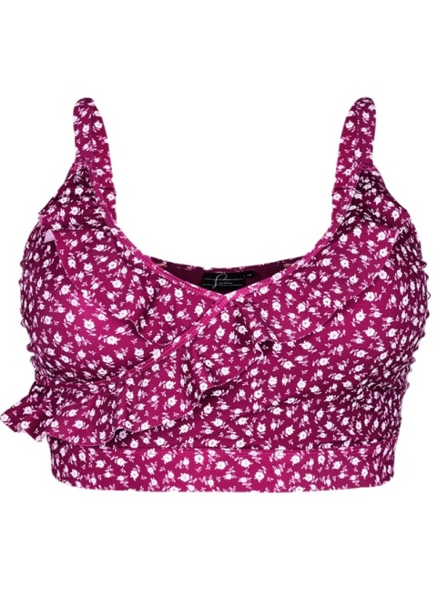 ZIZZI FIOLETOWY BIUSTONOSZ KĄPIELOWY GÓRA OD BIKINI FALBANA 506F