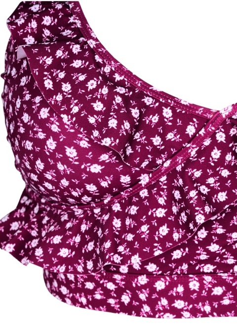 ZIZZI FIOLETOWY BIUSTONOSZ KĄPIELOWY GÓRA OD BIKINI FALBANA 506F