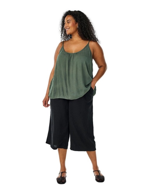 ZIZZI WYGODNY TOP RAMIĄCZKA KHAKI 014K