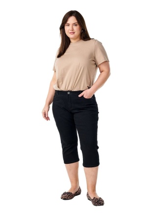 ZIZZI JEANSOWE SPODNIE RYBACZKI CZARNY JEANS 019O
