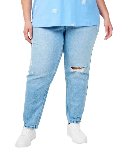 ZIZZI NIEBIESKIE JEANSY MOM Z PRZETARCIAMI I DZIURAMI 028C