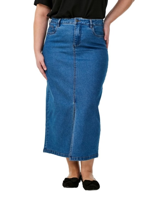 ZIZZI NIEBIESKA JEANSOWA SPÓDNICA MIDI 032D
