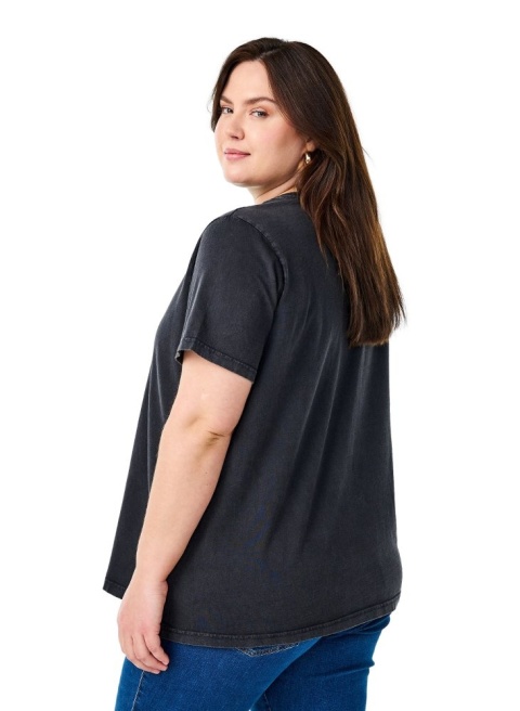 ZIZZI SZARY BAWEŁNIANY T-SHIRT NADRUK 295A