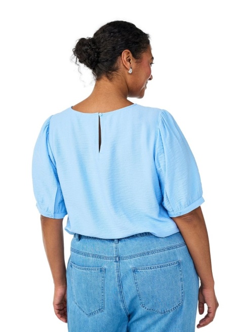 ZIZZI ELEGANCKA BLUZKA WISKOZA BUFKI NIEBIESKA 496C