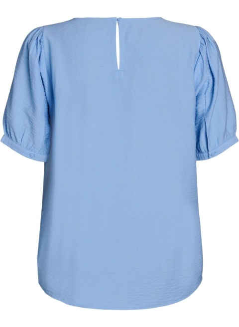 ZIZZI ELEGANCKA BLUZKA WISKOZA BUFKI NIEBIESKA 496C