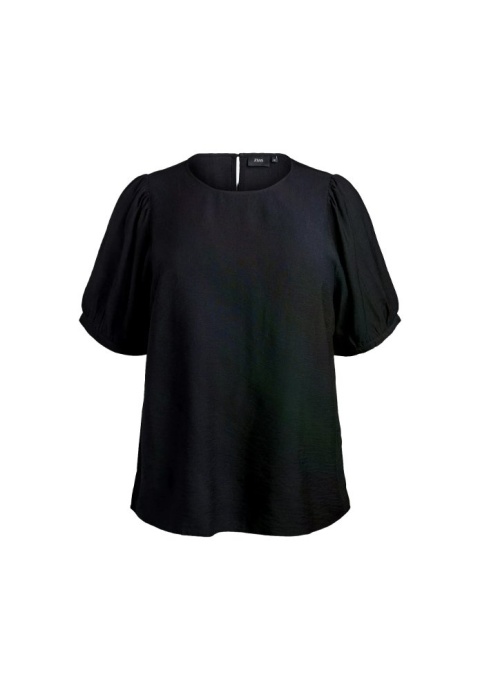 ZIZZI ELEGANCKA BLUZKA WISKOZA BUFKI CZARNA 496C
