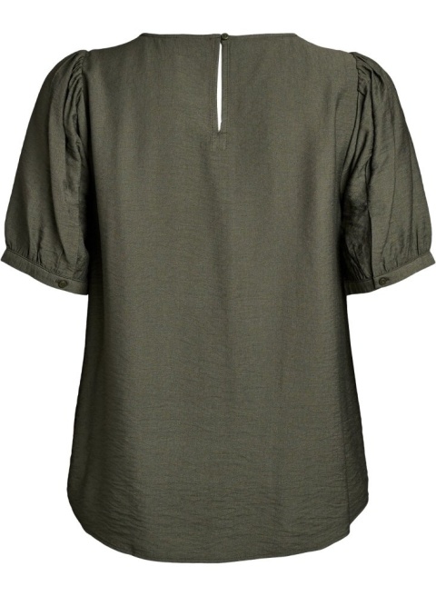 ZIZZI ELEGANCKA BLUZKA WISKOZA BUFKI OLIWKA 496C