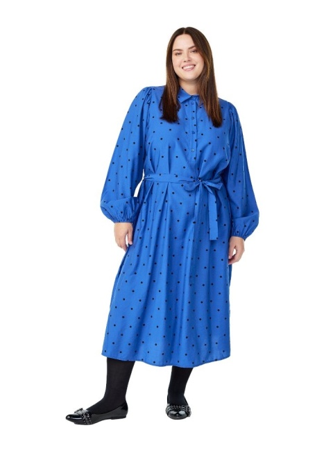 ZIZZI ELEGANCKA SUKIENKA W GROSZKI WIĄZANA 510B