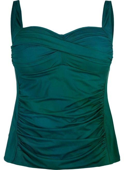 ZIZZI CZARNA KOSZULKA KĄPIELOWA MODELUJĄCA ZIELONA TANKINI 537C
