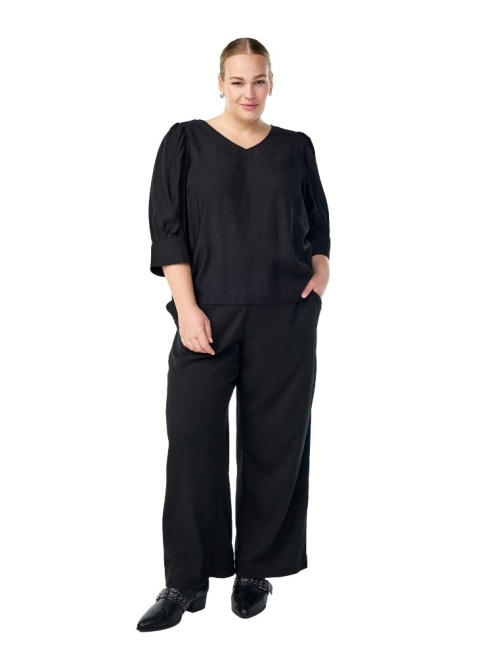 ZIZZI ELEGANCKA CZARNA BLUZKA W SEREK 560D