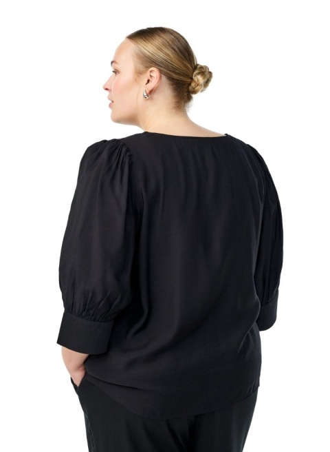 ZIZZI ELEGANCKA CZARNA BLUZKA W SEREK 560D