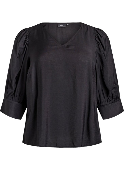 ZIZZI ELEGANCKA CZARNA BLUZKA W SEREK 560D