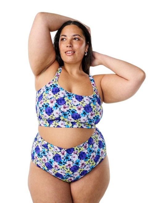 ZIZZI MAJTKI KĄPIELOWE BIKINI WYSOKI STAN KWIATY 816B