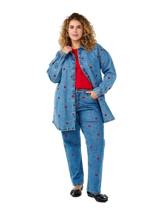 ZIZZI NIEBIESKIE PROSTE JEANSY SPODNIE USTA 957C