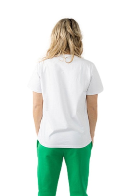 POLMAN WYGODNA BLUZKA T-SHIRT BIAŁY NAPIS E008
