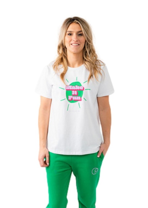 POLMAN WYGODNA BLUZKA T-SHIRT BIAŁY NAPIS E008