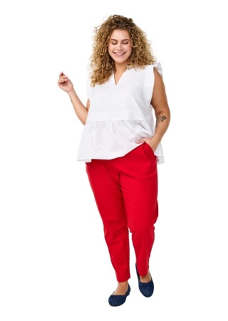 ZIZZI ELEGANCKIE CZERWONE PROSTE SPODNIE 014B