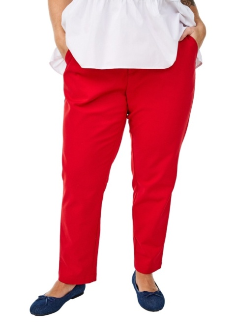 ZIZZI ELEGANCKIE CZERWONE PROSTE SPODNIE 014B