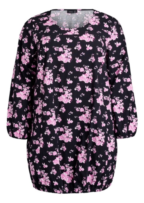 ZIZZI CZARNA SUKIENKA BOMBKA W KWIATY 001W