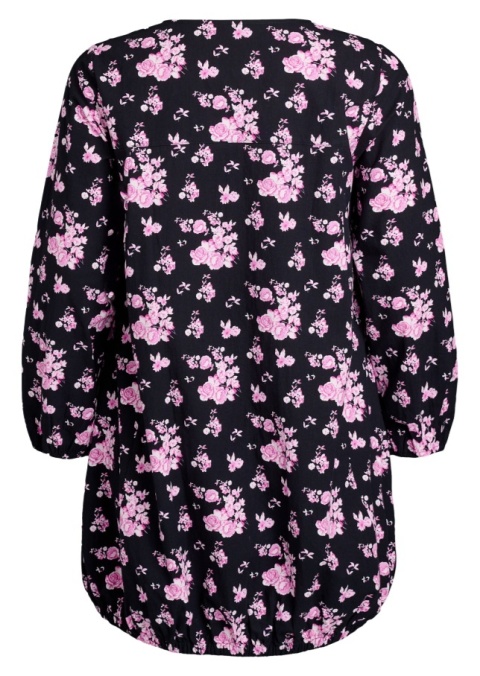 ZIZZI CZARNA SUKIENKA BOMBKA W KWIATY 001W