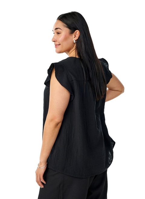 ZIZZI ELEGANCKA BLUZKA TOP BEZ RĘKAWÓW CZARNY 070L