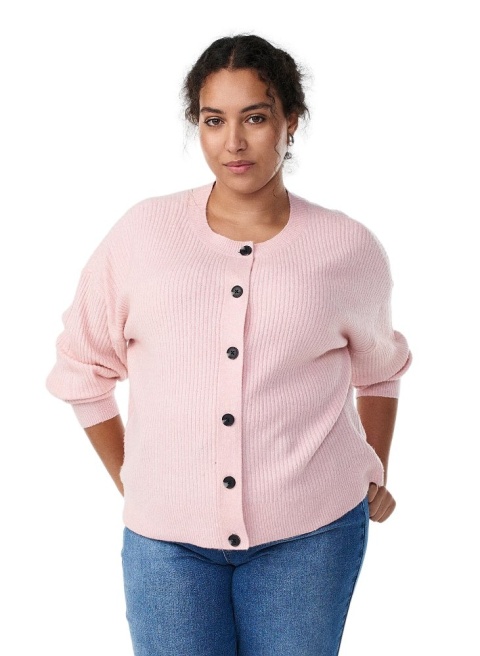 ZIZZI RÓŻOWY SWETER PIONOWO PRĄŻKOWANY 332C