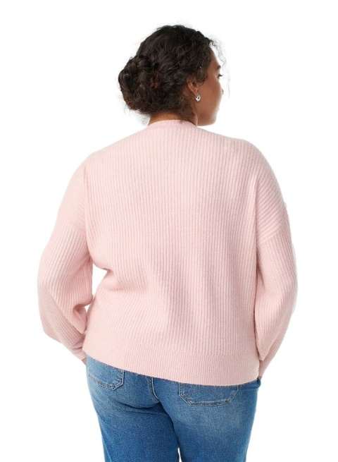 ZIZZI RÓŻOWY SWETER PIONOWO PRĄŻKOWANY 332C
