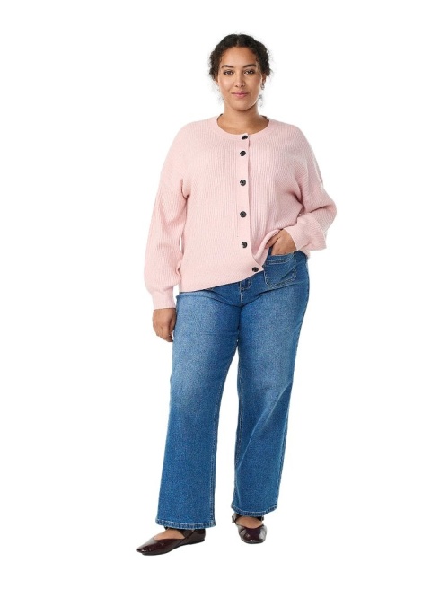 ZIZZI RÓŻOWY SWETER PIONOWO PRĄŻKOWANY 332C