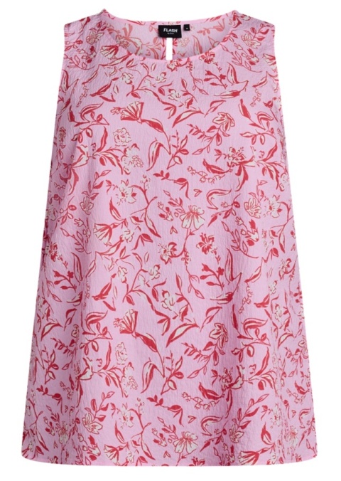 ZIZZI RÓŻOWY TOP BLUZKA W KWIATY 060D