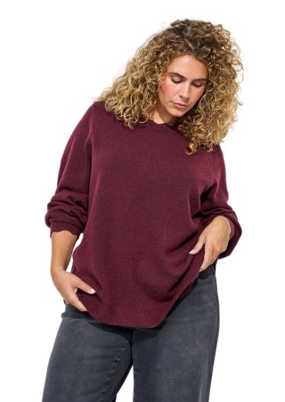 ZIZZI BORDOWY SWETER BLUZKA DZIANINA 474A