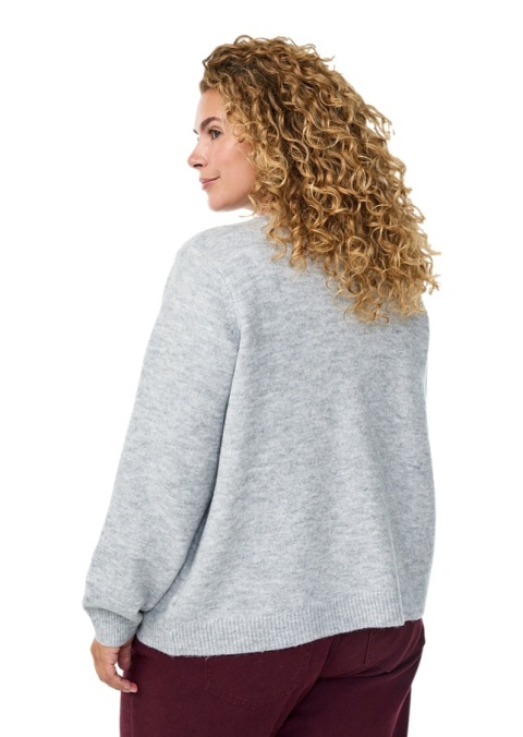 ZIZZI SZARY DZIANINOWY KARDIGAN SWETER KOKARDKI 408D