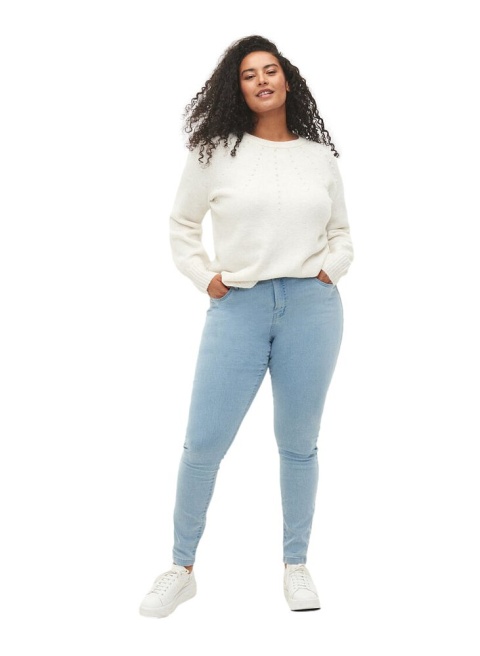 ZIZZI AMY JASNE SPODNIE JEANSY ZWĘŻANE N78 568A