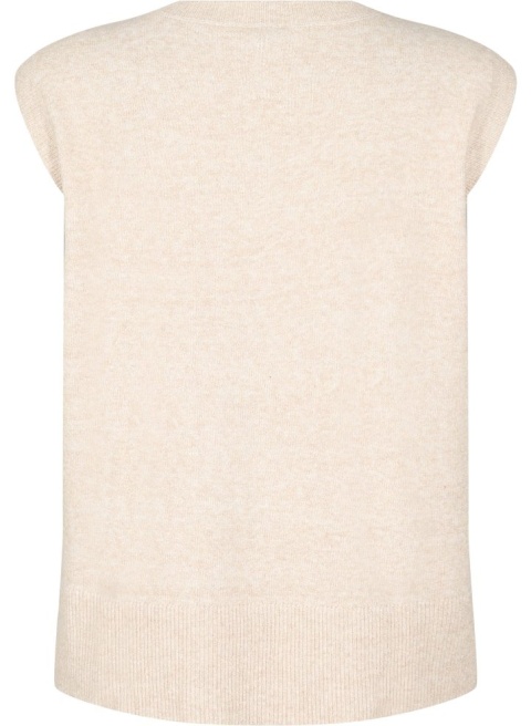 ZIZZI CIEPŁY BEŻOWY SWETER BEZRĘKAWNIK DZIANINA 473G