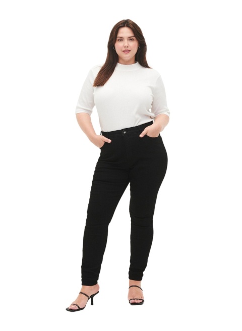 ZIZZI RURKI CZARNE JEANSY SLIM FIT WYSOKI STAN N82 019A