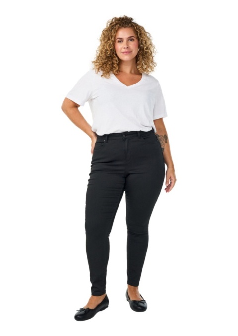 ZIZZI CZARNE SPODNIE JEANSY RURKI WYSOKI STAN 857C