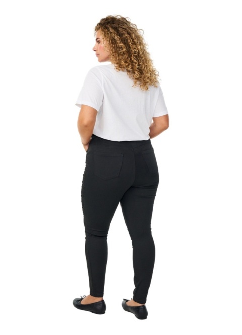 ZIZZI CZARNE SPODNIE JEANSY RURKI WYSOKI STAN 857C